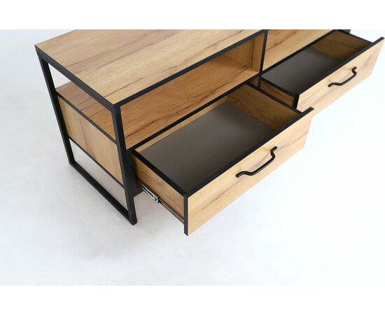 Тумба ТВ ВИРТОН-11, Дуб Крафт Золотой / Черный, изображение 5 | Интернет магазин мебели и декора LifeDekor