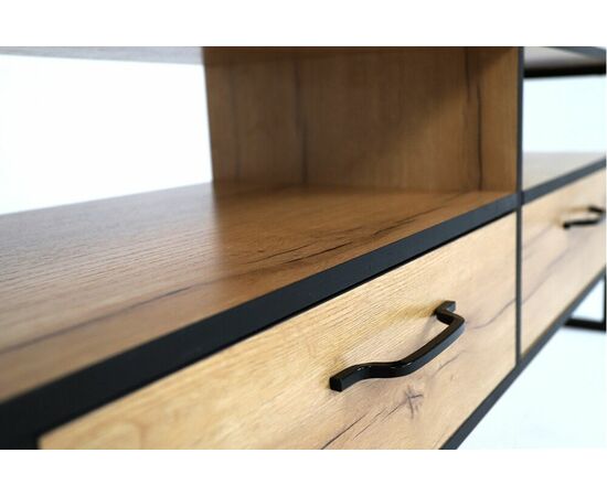 Тумба ТВ ВИРТОН-11, Дуб Крафт Золотой / Черный, изображение 7 | Интернет магазин мебели и декора LifeDekor