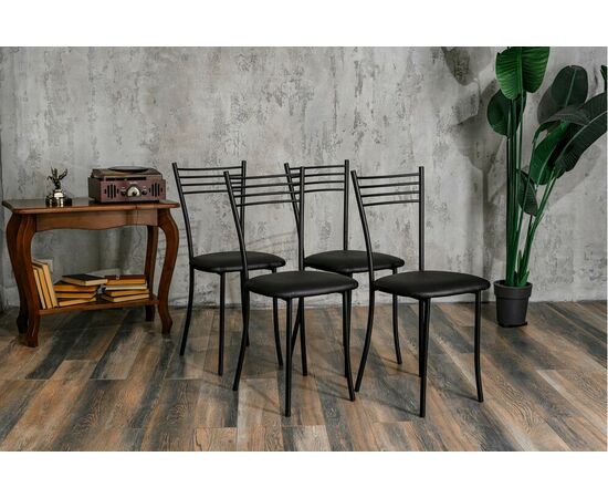 Стул для кухни SHADO Хлоя черный, каркас черный, изображение 4 | Интернет магазин мебели и декора LifeDekor