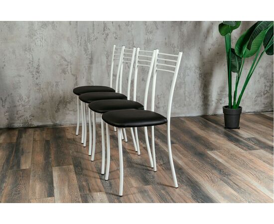 Стул для кухни SHADO Хлоя черный, каркас белый, изображение 7 | Интернет магазин мебели и декора LifeDekor