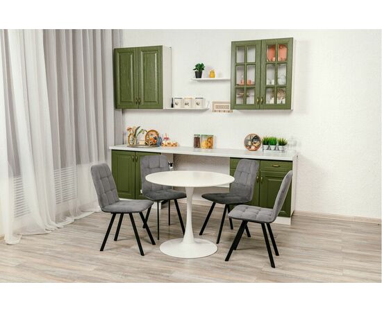 Стул мягкий SHADO Соната профиль серый велюр, черный каркас, изображение 2 | Интернет магазин мебели и декора LifeDekor