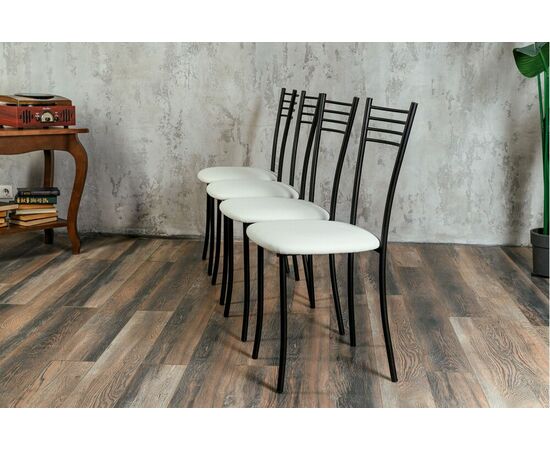 Стул для кухни SHADO Хлоя белый, каркас черный, изображение 7 | Интернет магазин мебели и декора LifeDekor