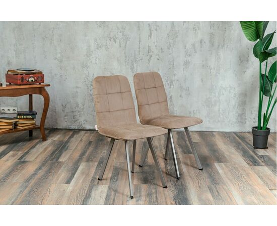 Стул мягкий SHADO Соната профиль бежевый велюр, каркас бриллант, изображение 10 | Интернет магазин мебели и декора LifeDekor