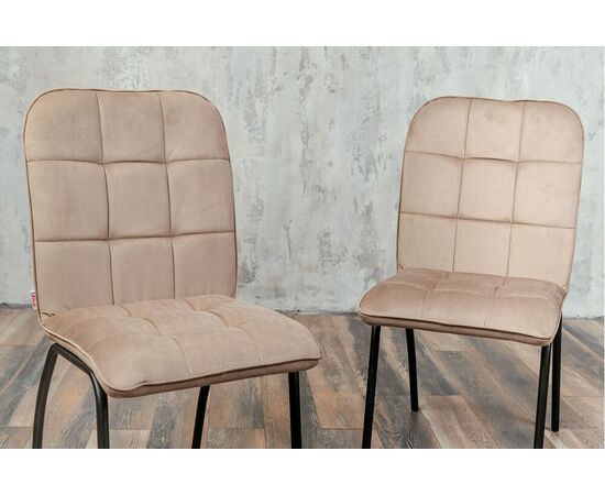 Кухонный стул SHADO София бежевый велюр, каркас черный, изображение 2 | Интернет магазин мебели и декора LifeDekor