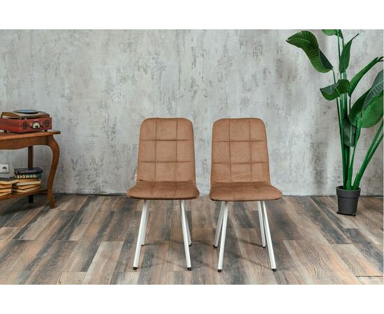 Стул мягкий SHADO Соната профиль бежевый велюр, белый каркас, изображение 10 | Интернет магазин мебели и декора LifeDekor