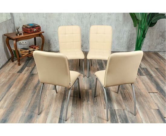 Кухонный стул SHADO София бежевый экокожа, каркас бриллиант, изображение 5 | Интернет магазин мебели и декора LifeDekor