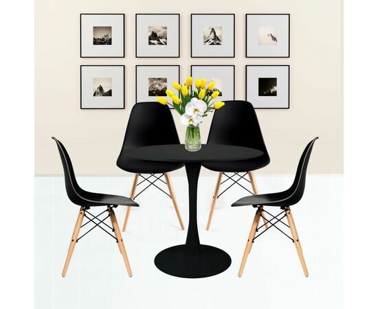 Стол Tulip диам. 90см, черный, изображение 8 | Интернет магазин мебели и декора LifeDekor