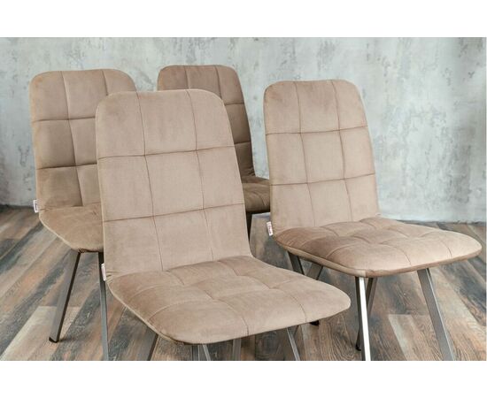 Стул мягкий SHADO Соната профиль бежевый велюр, каркас бриллант, изображение 5 | Интернет магазин мебели и декора LifeDekor