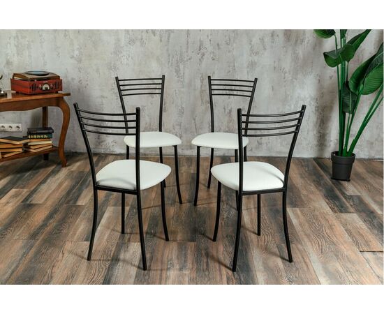 Стул для кухни SHADO Хлоя белый, каркас черный, изображение 9 | Интернет магазин мебели и декора LifeDekor