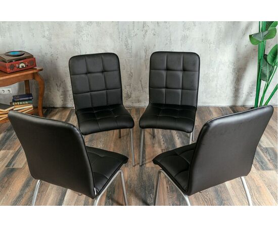 Кухонный стул SHADO София черный экокожа, каркас бриллиант, изображение 9 | Интернет магазин мебели и декора LifeDekor