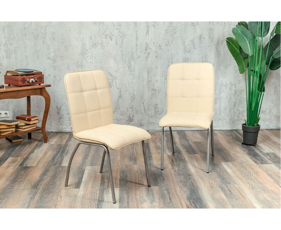 Кухонный стул SHADO София бежевый экокожа, каркас бриллиант, изображение 10 | Интернет магазин мебели и декора LifeDekor