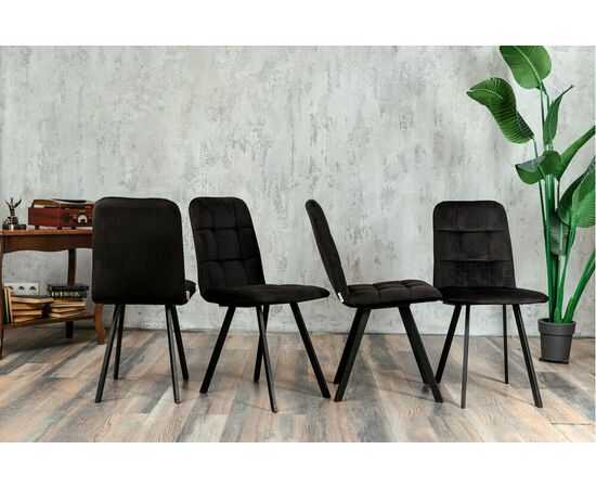 Стул мягкий SHADO Соната профиль черный велюр, черный каркас, изображение 6 | Интернет магазин мебели и декора LifeDekor