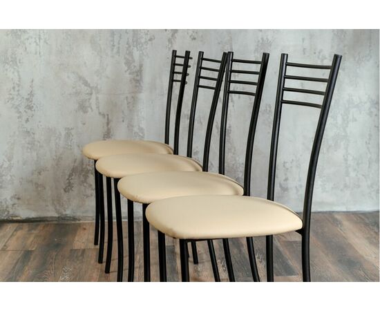 Стул для кухни SHADO Хлоя бежевый, каркас черный, изображение 8 | Интернет магазин мебели и декора LifeDekor