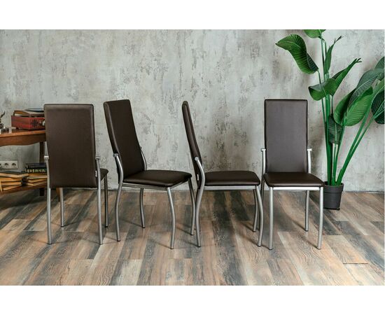 Кухонный стул SHADO Пекин коричневый на каркасе бриллиант, изображение 5 | Интернет магазин мебели и декора LifeDekor