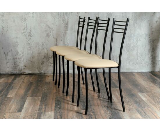 Стул для кухни SHADO Хлоя бежевый, каркас черный, изображение 7 | Интернет магазин мебели и декора LifeDekor