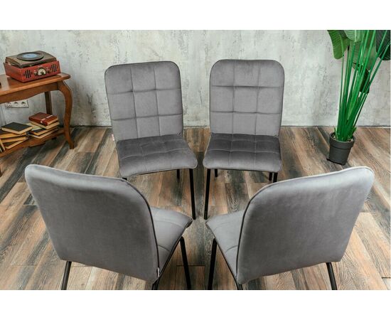 Кухонный стул SHADO София серый велюр, каркас черный, изображение 6 | Интернет магазин мебели и декора LifeDekor