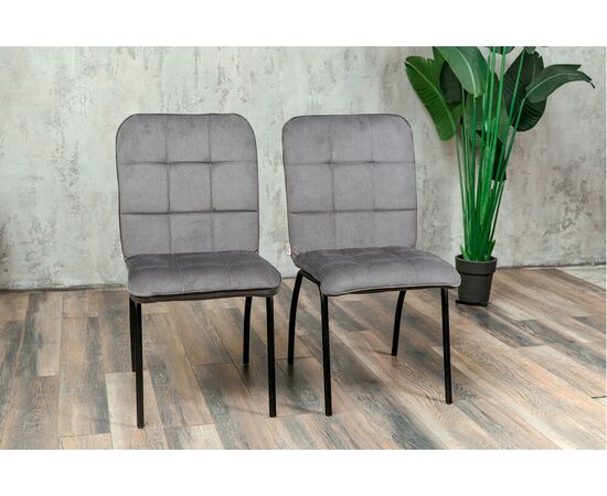 Кухонный стул SHADO София серый велюр, каркас черный, изображение 8 | Интернет магазин мебели и декора LifeDekor