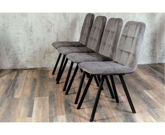 Стул мягкий SHADO Соната профиль серый велюр, черный каркас, изображение 7 | Интернет магазин мебели и декора LifeDekor