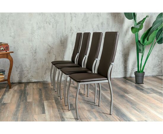 Кухонный стул SHADO Пекин коричневый на каркасе бриллиант, изображение 7 | Интернет магазин мебели и декора LifeDekor