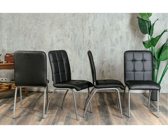 Кухонный стул SHADO София черный экокожа, каркас бриллиант, изображение 6 | Интернет магазин мебели и декора LifeDekor