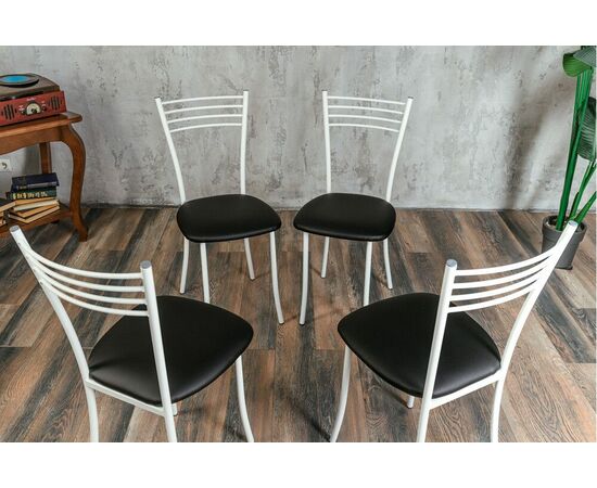 Стул для кухни SHADO Хлоя черный, каркас белый, изображение 10 | Интернет магазин мебели и декора LifeDekor