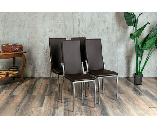 Кухонный стул SHADO Пекин коричневый на каркасе бриллиант, изображение 4 | Интернет магазин мебели и декора LifeDekor