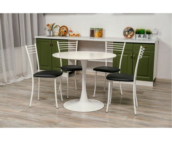 Стул для кухни SHADO Хлоя черный, каркас белый, изображение 3 | Интернет магазин мебели и декора LifeDekor