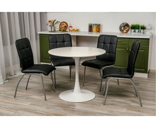 Кухонный стул SHADO София черный экокожа, каркас бриллиант, изображение 3 | Интернет магазин мебели и декора LifeDekor