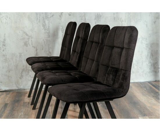 Стул мягкий SHADO Соната профиль черный велюр, черный каркас, изображение 8 | Интернет магазин мебели и декора LifeDekor