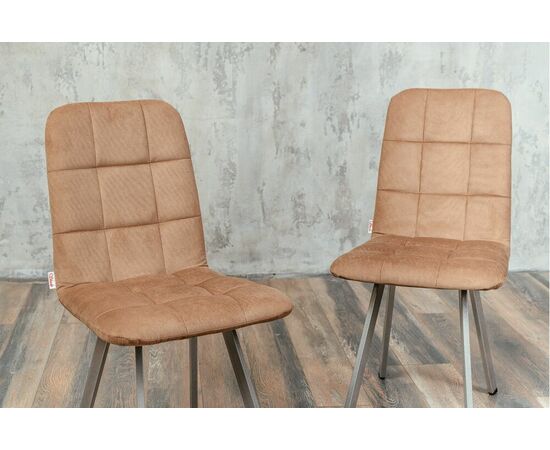 Стул мягкий SHADO Соната профиль коричневый велюр, каркас бриллант, изображение 2 | Интернет магазин мебели и декора LifeDekor