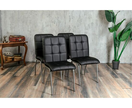 Кухонный стул SHADO София черный экокожа, каркас бриллиант, изображение 4 | Интернет магазин мебели и декора LifeDekor