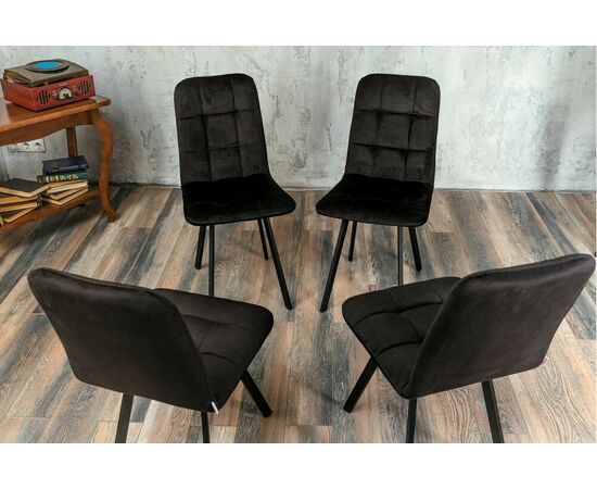 Стул мягкий SHADO Соната профиль черный велюр, черный каркас, изображение 10 | Интернет магазин мебели и декора LifeDekor