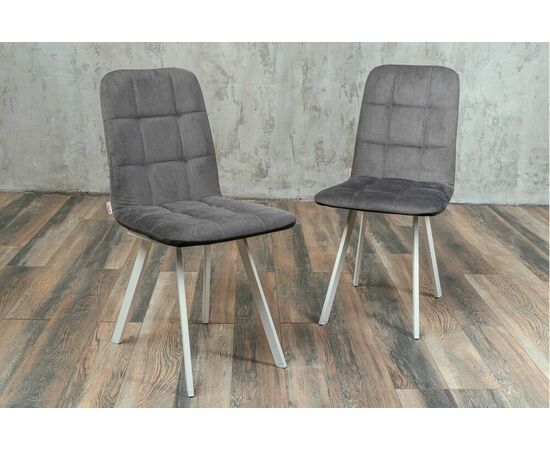 Стул мягкий SHADO Соната профиль серый велюр, белый каркас | Интернет магазин мебели и декора LifeDekor