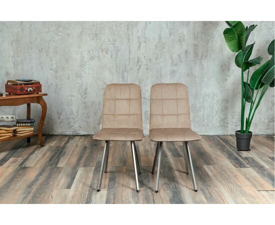 Стул мягкий SHADO Соната профиль бежевый велюр, каркас бриллант, изображение 9 | Интернет магазин мебели и декора LifeDekor