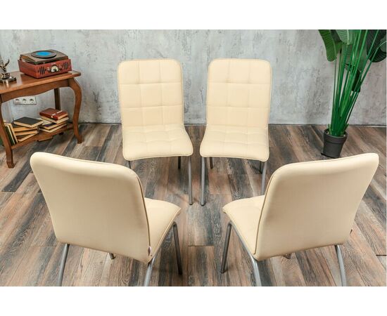 Кухонный стул SHADO София бежевый экокожа, каркас бриллиант, изображение 6 | Интернет магазин мебели и декора LifeDekor