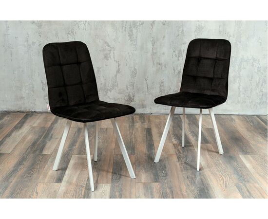 Стул мягкий SHADO Соната профиль черный велюр, белый каркас | Интернет магазин мебели и декора LifeDekor