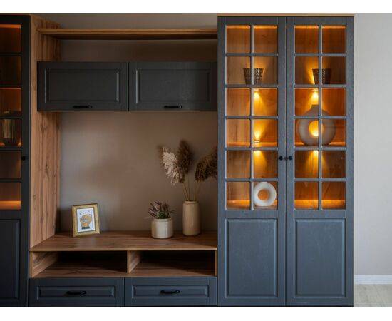 Тумба ТВ «Лацио Сканди», Вотан/Сканди графит, изображение 4 | Интернет магазин мебели и декора LifeDekor