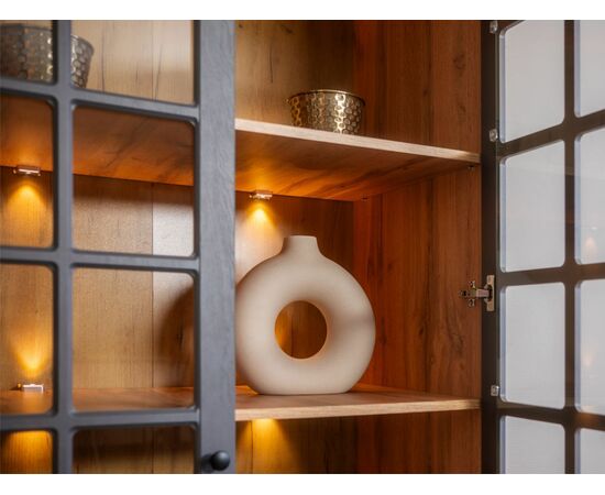Витрина «Лацио Сканди» 2д, Вотан/Сканди графит, изображение 6 | Интернет магазин мебели и декора LifeDekor