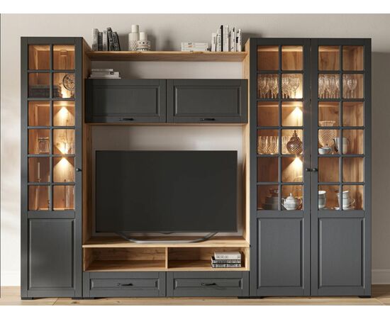 Гостиная «Лацио Сканди-2», Вотан/Сканди графит, изображение 2 | Интернет магазин мебели и декора LifeDekor