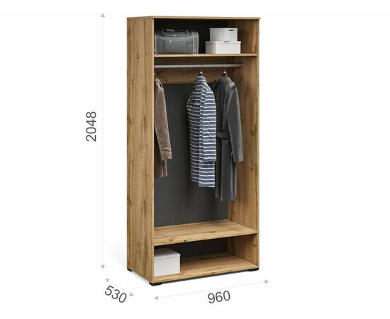 Шкаф «Лацио Сканди» 2д, Вотан/Сканди графит, изображение 3 | Интернет магазин мебели и декора LifeDekor