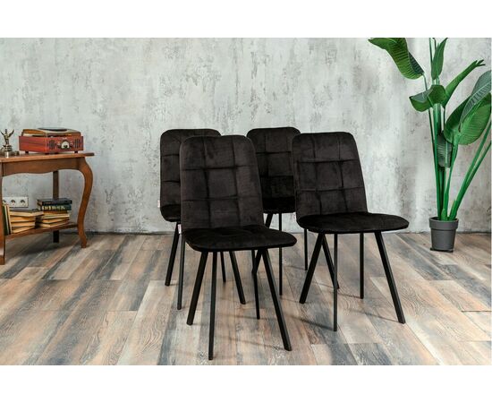 Стул мягкий SHADO Соната профиль черный велюр, черный каркас, изображение 4 | Интернет магазин мебели и декора LifeDekor