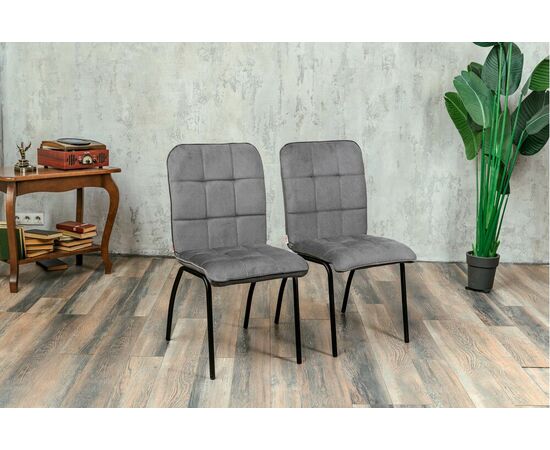 Кухонный стул SHADO София серый велюр, каркас черный, изображение 9 | Интернет магазин мебели и декора LifeDekor