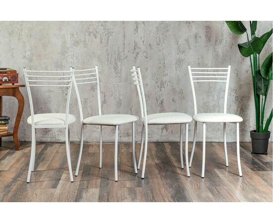 Стул для кухни SHADO Хлоя белый, каркас белый, изображение 6 | Интернет магазин мебели и декора LifeDekor