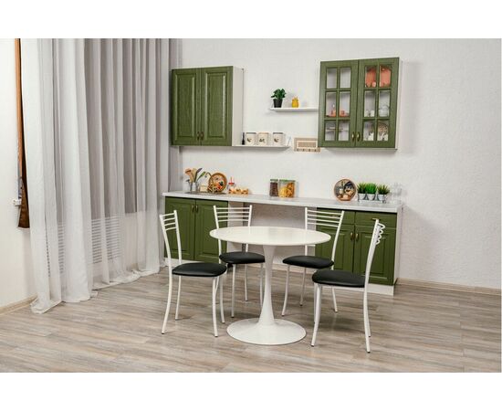 Стул для кухни SHADO Хлоя черный, каркас белый, изображение 2 | Интернет магазин мебели и декора LifeDekor