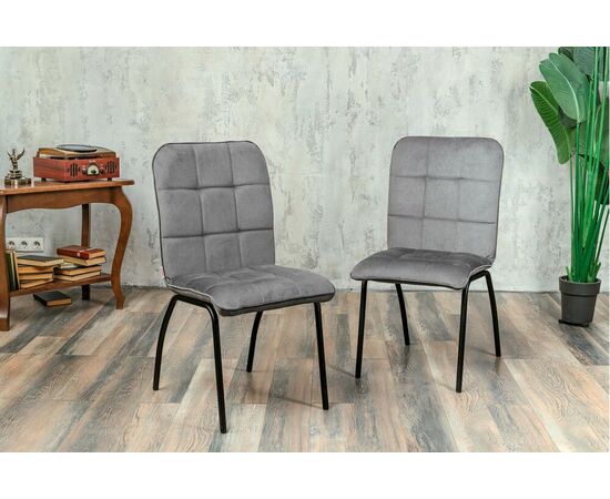 Кухонный стул SHADO София серый велюр, каркас черный, изображение 10 | Интернет магазин мебели и декора LifeDekor