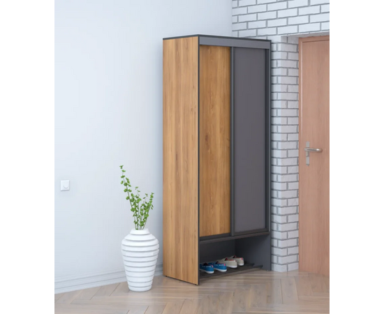 Шкаф-купе ОЛЬГА-ЛОФТ 10.1, Дуб Крафт Золотой, Темно Серый, изображение 5 | Интернет магазин мебели и декора LifeDekor