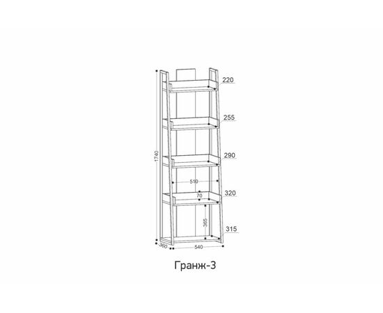 Этажерка ГРАНЖ-3, Цемент Светлый / Черный, изображение 4 | Интернет магазин мебели и декора LifeDekor