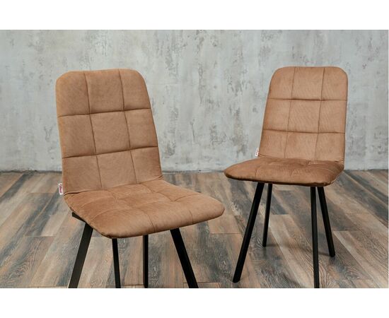 Стул мягкий SHADO Соната профиль коричневый велюр, черный каркас, изображение 2 | Интернет магазин мебели и декора LifeDekor