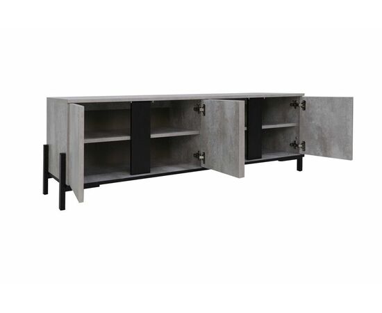 Тумба ТВ НЕКСТ - 1 Цемент светлый, Черный, изображение 6 | Интернет магазин мебели и декора LifeDekor