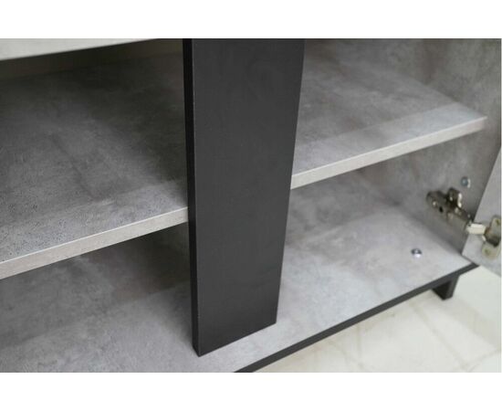 Тумба ТВ НЕКСТ - 1 Цемент светлый, Черный, изображение 3 | Интернет магазин мебели и декора LifeDekor